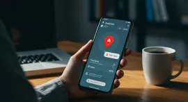 Smartphone showing GPS analytics dashboard with pop up alert message with red indicator